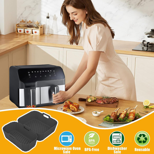 2pcs silicone air fryer liners - silicone,